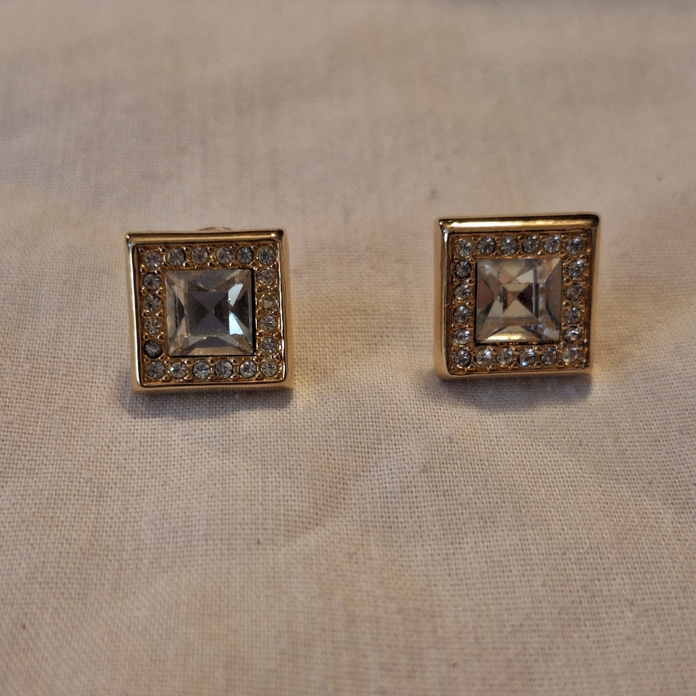 Gold Swarovski Crystal Earrings